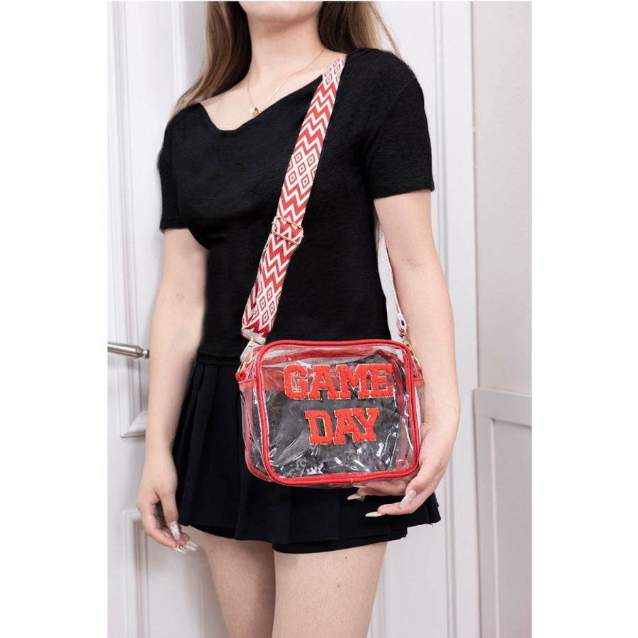 Zenana GAME DAY Stadium Approved Transparent Crossbody Bag Apparel and Accessories