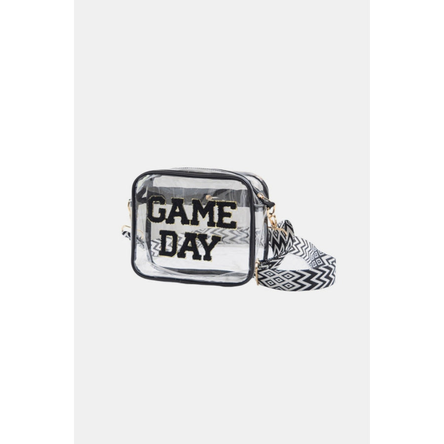 Zenana GAME DAY Stadium Approved Transparent Crossbody Bag Black / One Size Apparel and Accessories