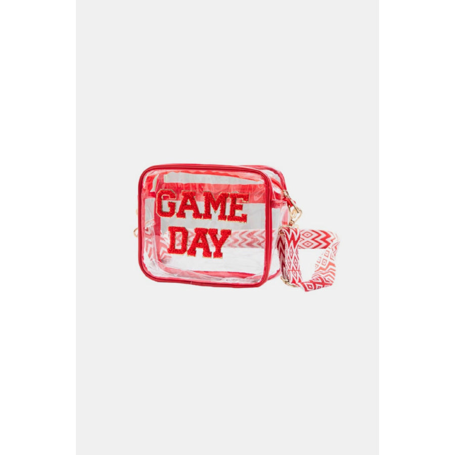 Zenana GAME DAY Stadium Approved Transparent Crossbody Bag Red / One Size Apparel and Accessories