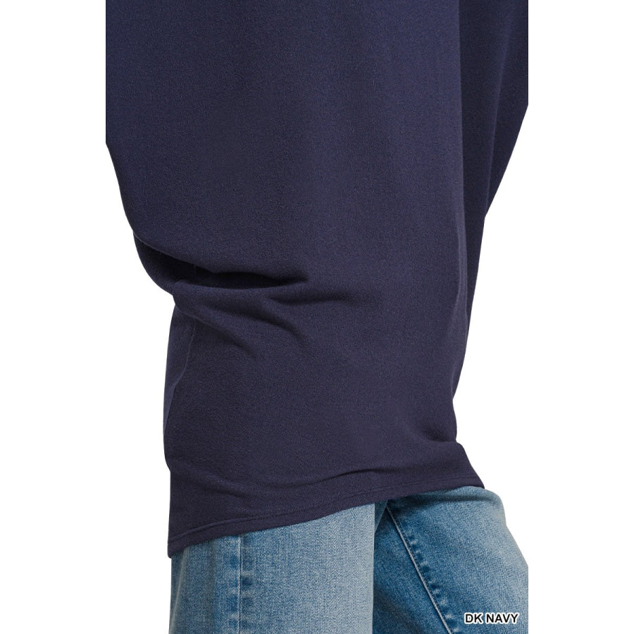 Zenana Hacci Dolman Sleeve Boat Neck Top Apparel and Accessories