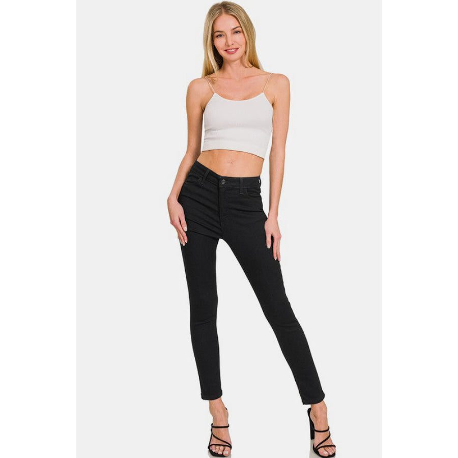 Zenana High Rise Skinny Jeans with Pockets Apparel and Accessories