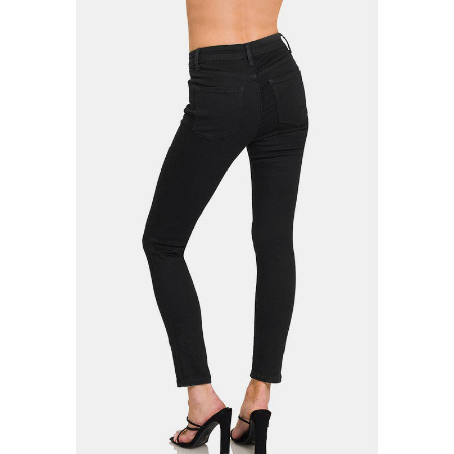 Zenana High Rise Skinny Jeans with Pockets Apparel and Accessories