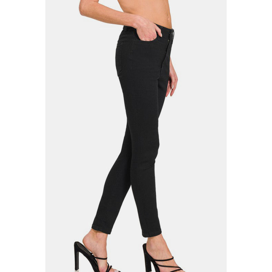 Zenana High Rise Skinny Jeans with Pockets Apparel and Accessories