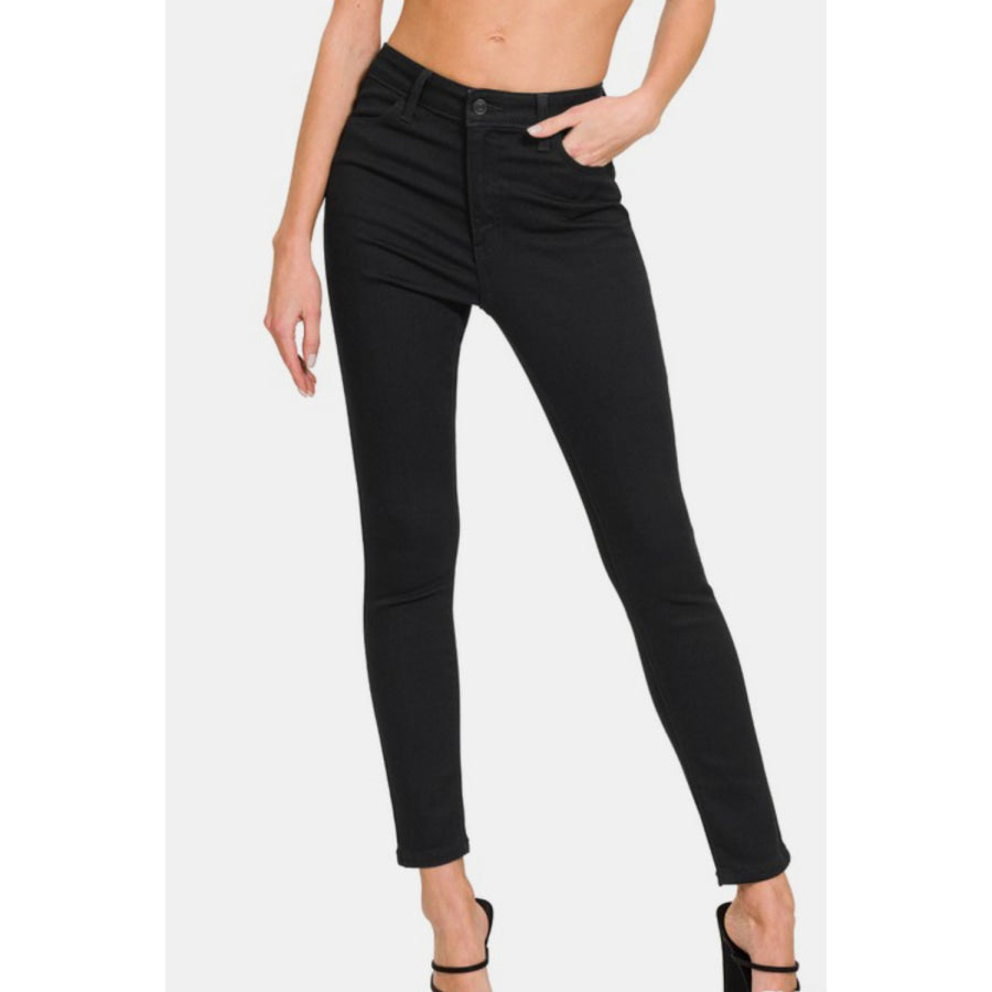 Zenana High Rise Skinny Jeans with Pockets Black / 0(24) Apparel and Accessories