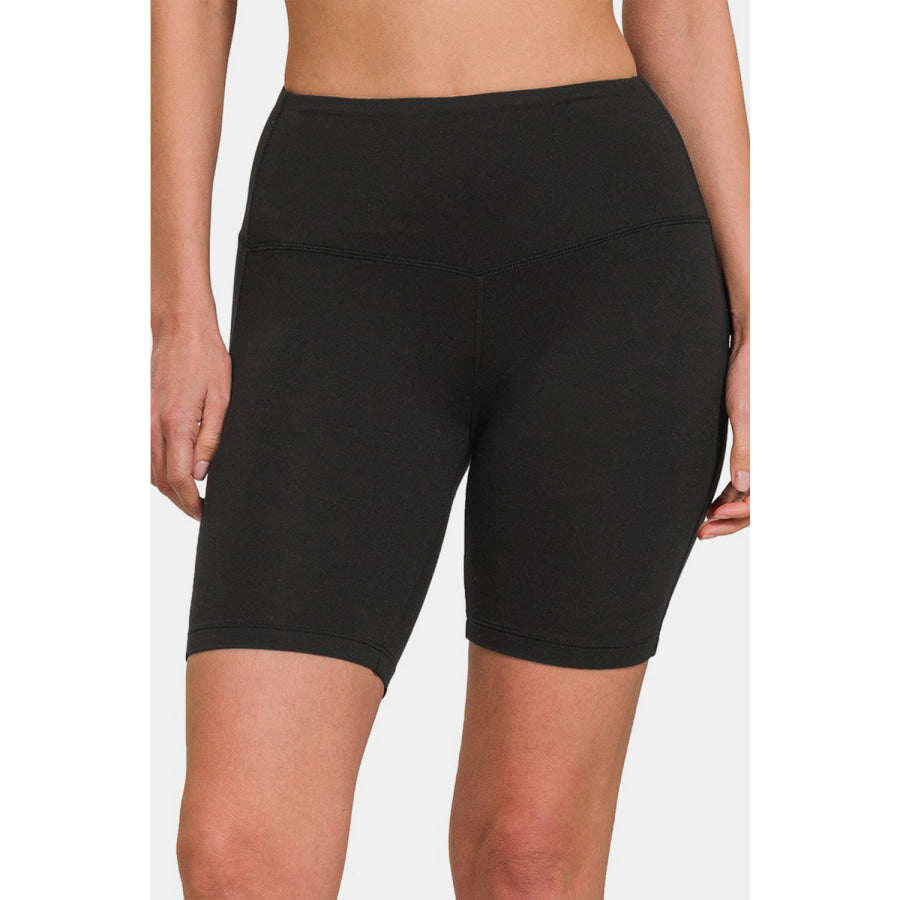Zenana High Waist Active Shorts Black / S Apparel and Accessories