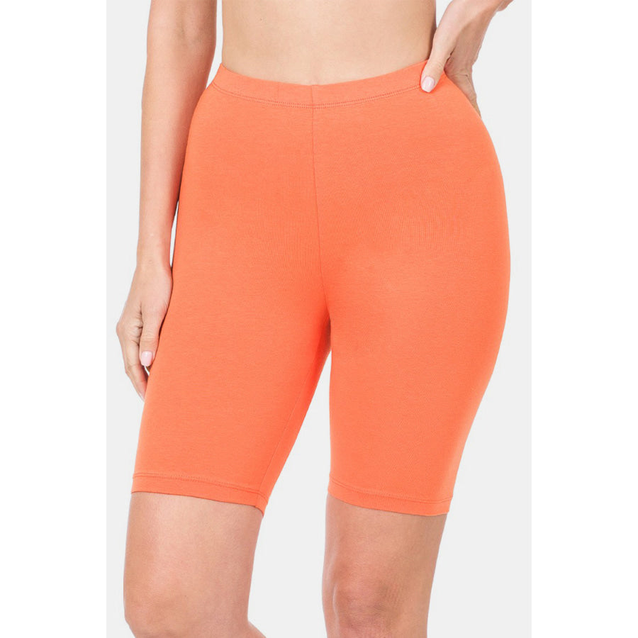 Zenana High Waist Bermuda Shorts Deep Coral / S Apparel and Accessories