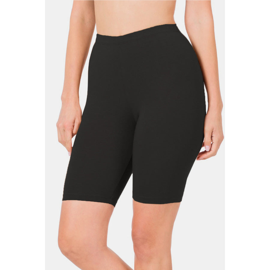 Zenana High Waist Biker Shorts Apparel and Accessories