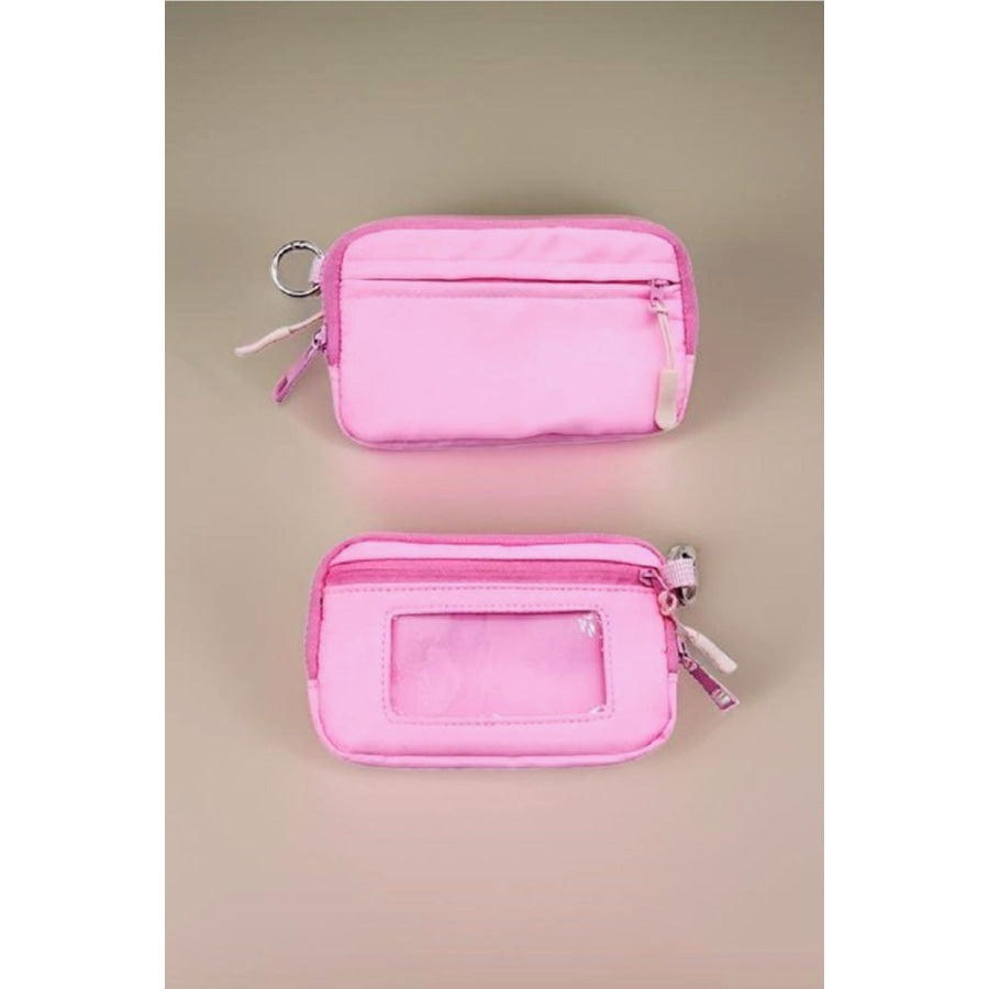 Zenana Keychain Pouch ID Card Wallet Pink / One Size Apparel and Accessories