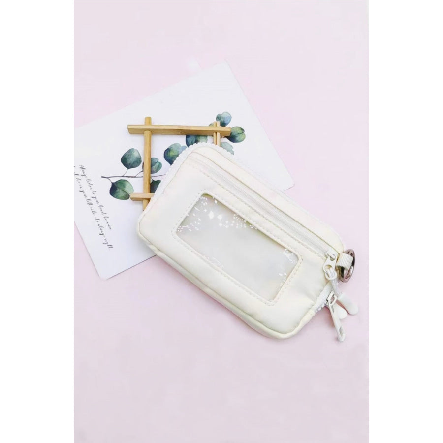 Zenana Keychain Pouch ID Card Wallet Cream / One Size Apparel and Accessories