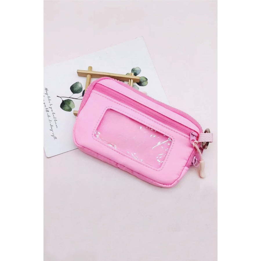 Zenana Keychain Pouch ID Card Wallet Pink / One Size Apparel and Accessories