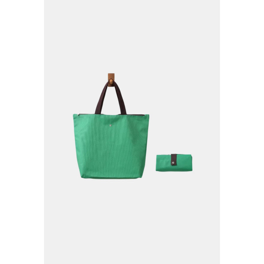 Zenana Large Capacity Foldable Oxford Tote Bag Green / One Size Apparel and Accessories