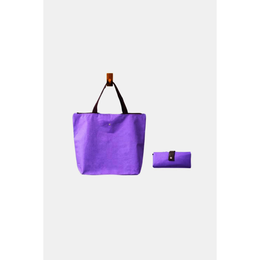 Zenana Large Capacity Foldable Oxford Tote Bag Purple / One Size Apparel and Accessories