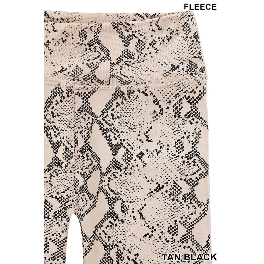 NEW! Metallic Snake Print Fleece-lined Leggings Leggings