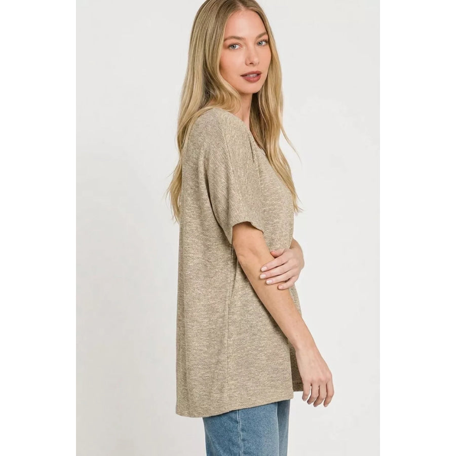 Zenana Oversized Slub Hacci Top Apparel and Accessories