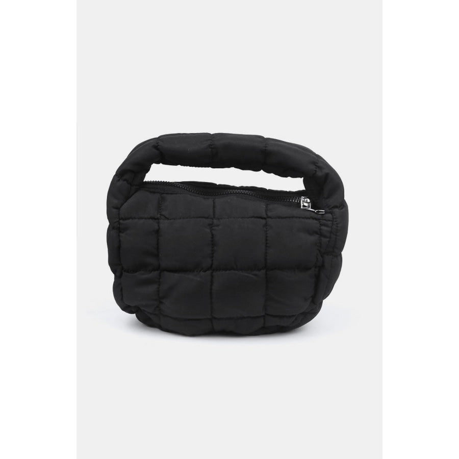 Zenana Quilted Micro Puffy Handbag Black / One Size Apparel and Accessories