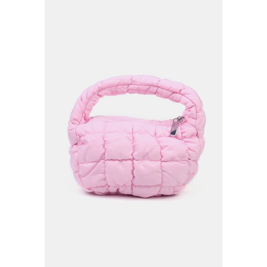Zenana Quilted Micro Puffy Handbag Pink / One Size Apparel and Accessories