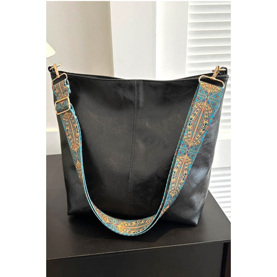 Zenana Retro Pattern Vegan Leather Crossbody Bag Apparel and Accessories