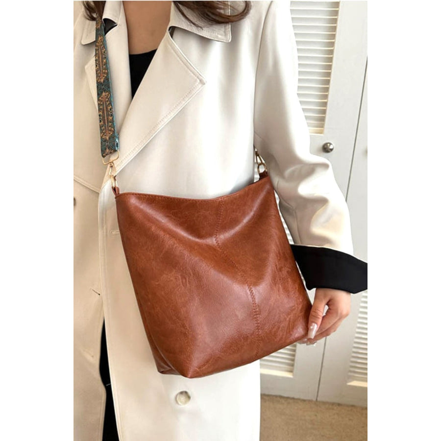 Zenana Retro Pattern Vegan Leather Crossbody Bag Apparel and Accessories