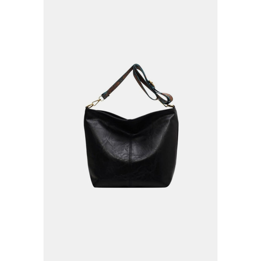 Zenana Retro Pattern Vegan Leather Crossbody Bag Black / One Size Apparel and Accessories