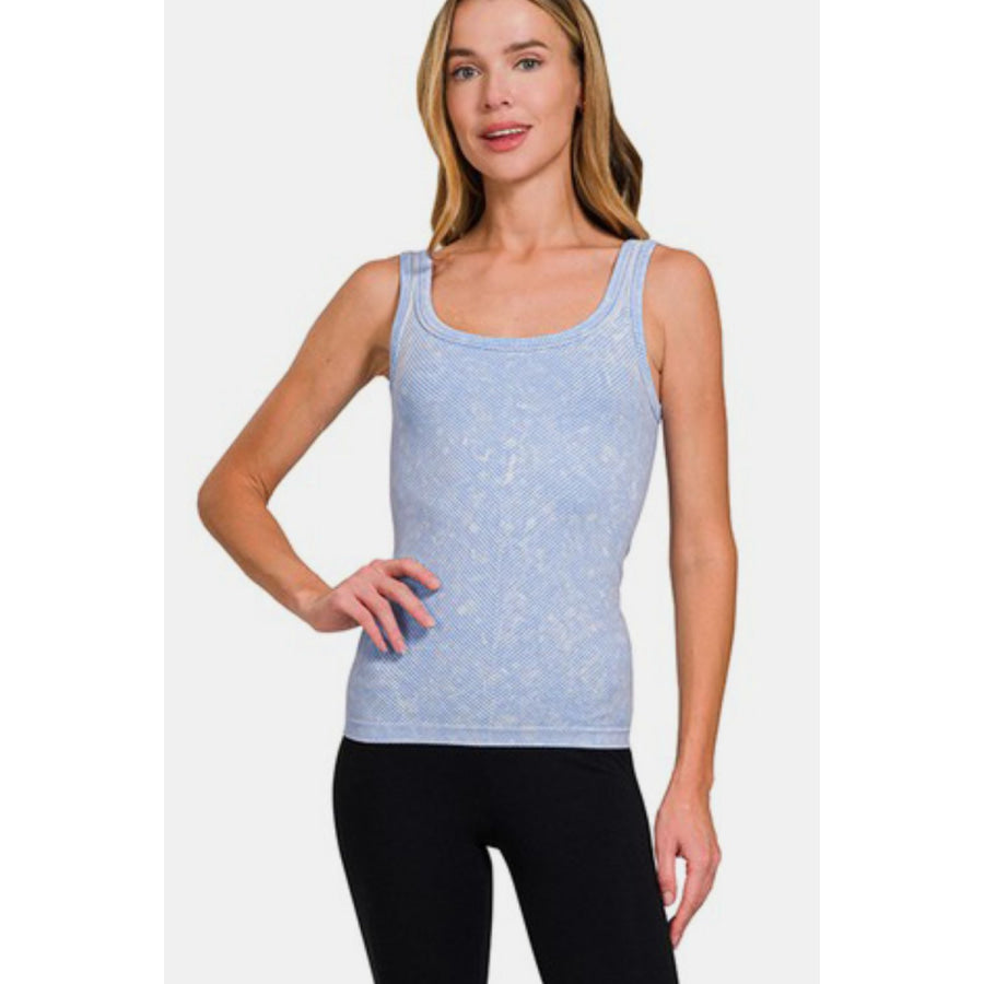 Zenana Ribbed Scoop Neck Tank Apparel and Accessories