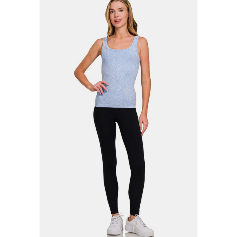 Zenana Ribbed Scoop Neck Tank Apparel and Accessories