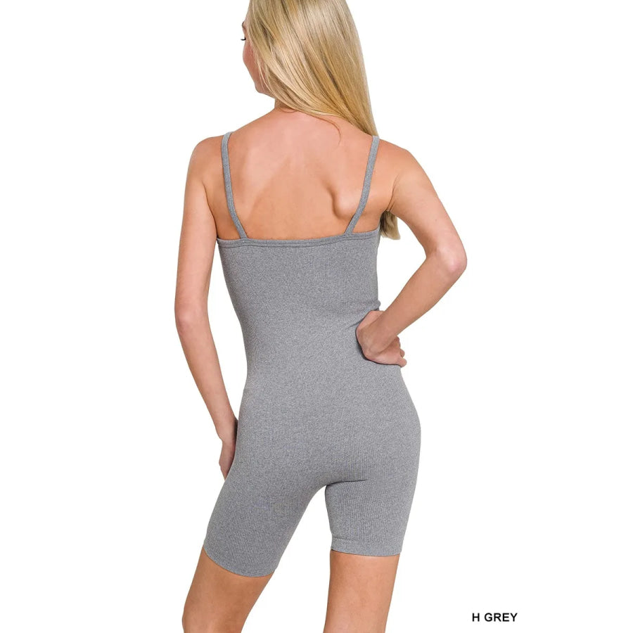 Zenana Ribbed Seamless Bodysuit Apparel and Accessories