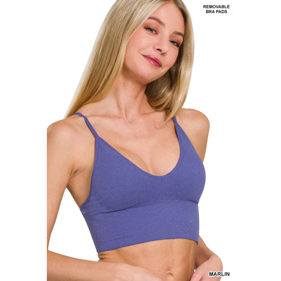 Zenana Ribbed Seamless Padded Bra Top MARLIN / S/M Apparel and Accessories