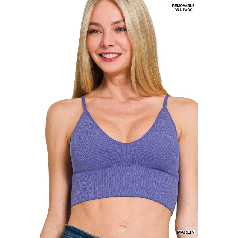 Zenana Ribbed Seamless Padded Bra Top MARLIN / S/M Apparel and Accessories