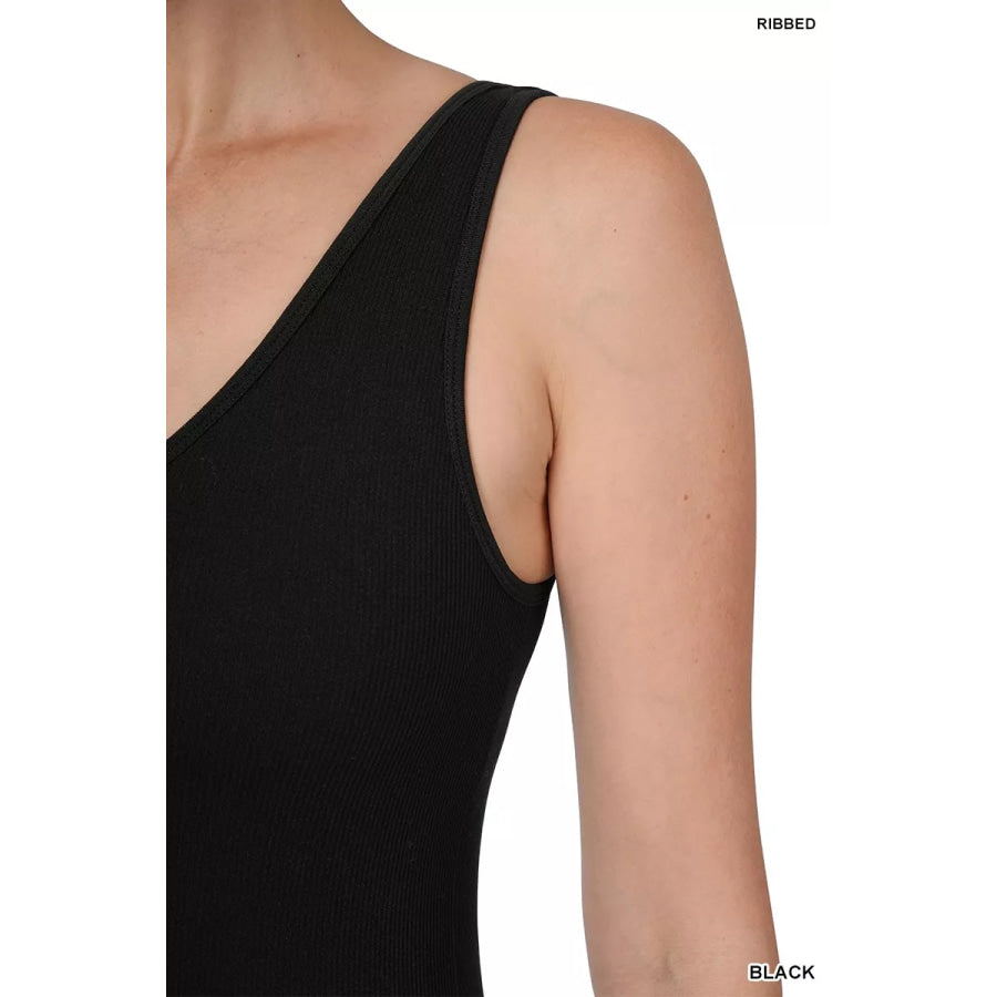 Zenana Ribbed Seamless Sports Romper Apparel and Accessories