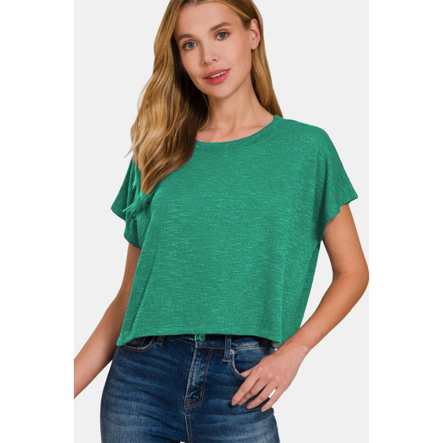 Zenana Round Neck Short Sleeve T-Shirt Apparel and Accessories