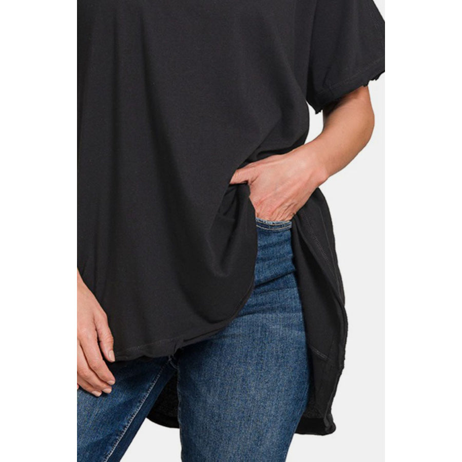 Zenana Round Neck Short Sleeve T - Shirt Apparel and Accessories