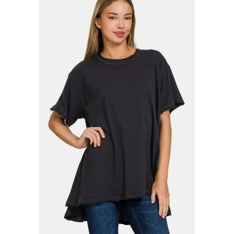 Zenana Round Neck Short Sleeve T - Shirt Apparel and Accessories