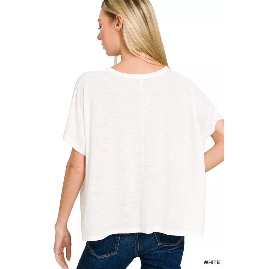Zenana Round Neck Short Sleeve T-Shirt WHITE / S Apparel and Accessories
