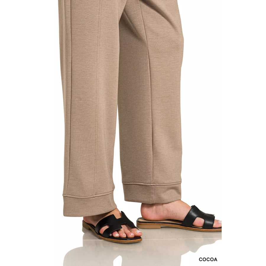 Zenana Scuba 3/4 Sleeve Pullover & Pants Set Apparel and Accessories