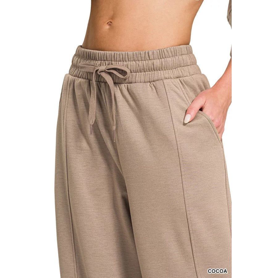 Zenana Scuba 3/4 Sleeve Pullover & Pants Set Apparel and Accessories