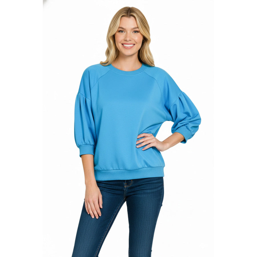Zenana Scuba Dolman Sleeve Sweatshirt Apparel and Accessories