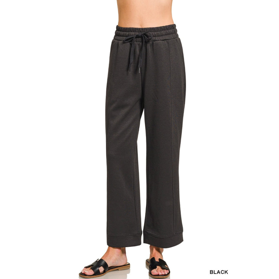 Zenana Scuba Drawstring Pants Apparel and Accessories