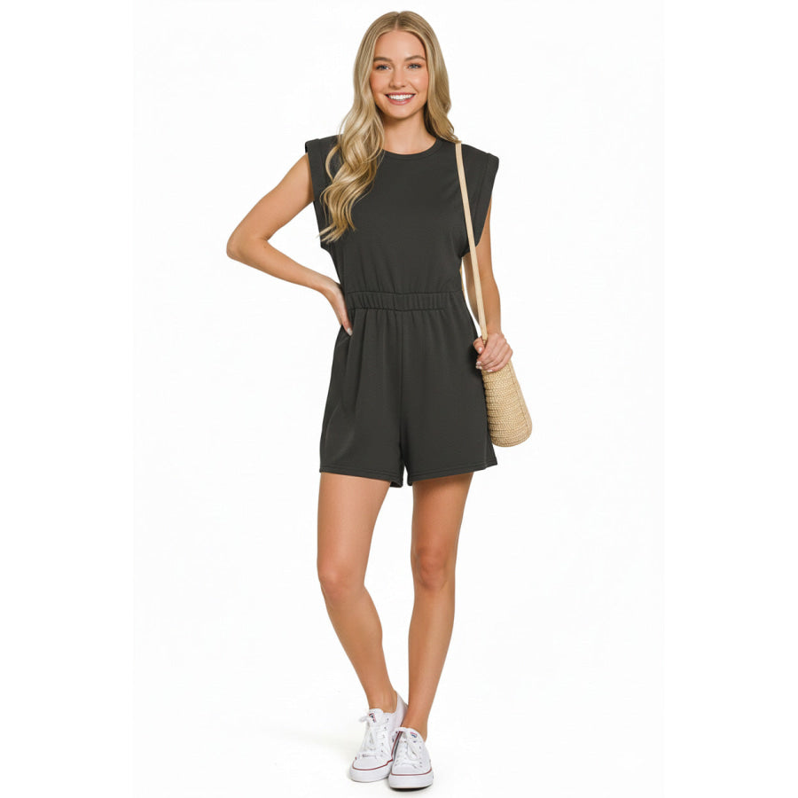 Zenana Scuba Open Back Rompers Apparel and Accessories