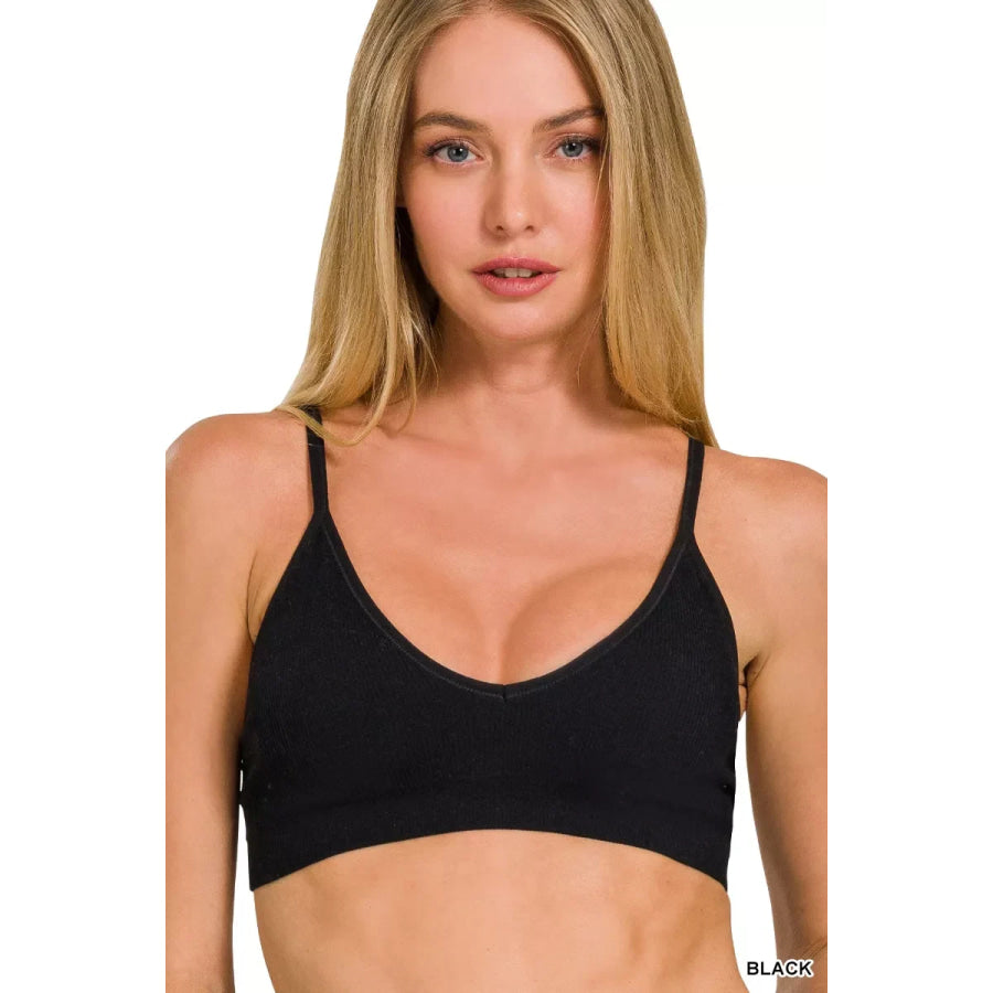Zenana Seamless Classic Bra with Removable Bra Pads BLACK / S/M Apparel and Accessories
