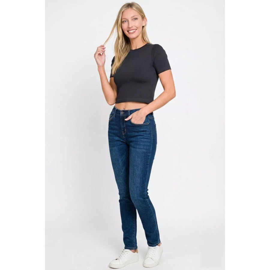 Zenana Seamless Cropped Short Sleeve T-Shirt Apparel and Accessories