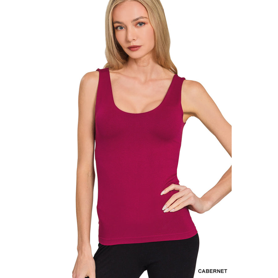 Zenana Seamless Tank Top With Built In Bra Apparel and Accessories