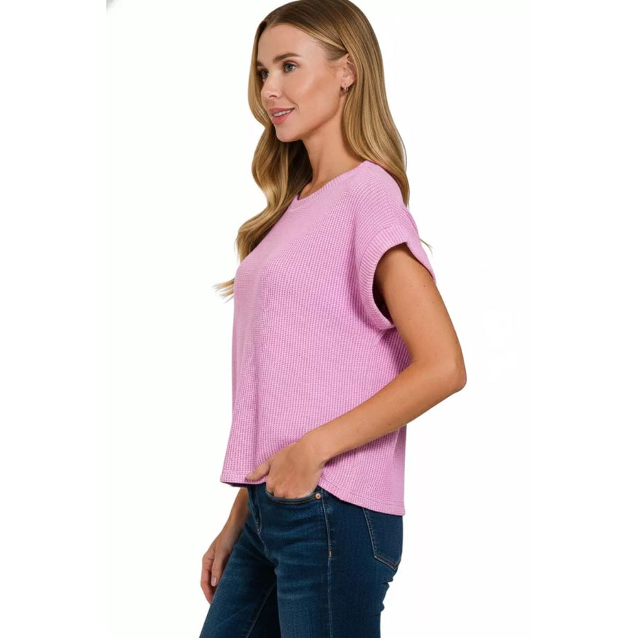 Zenana Short Sleeve Crew Neck Sweater Apparel and Accessories