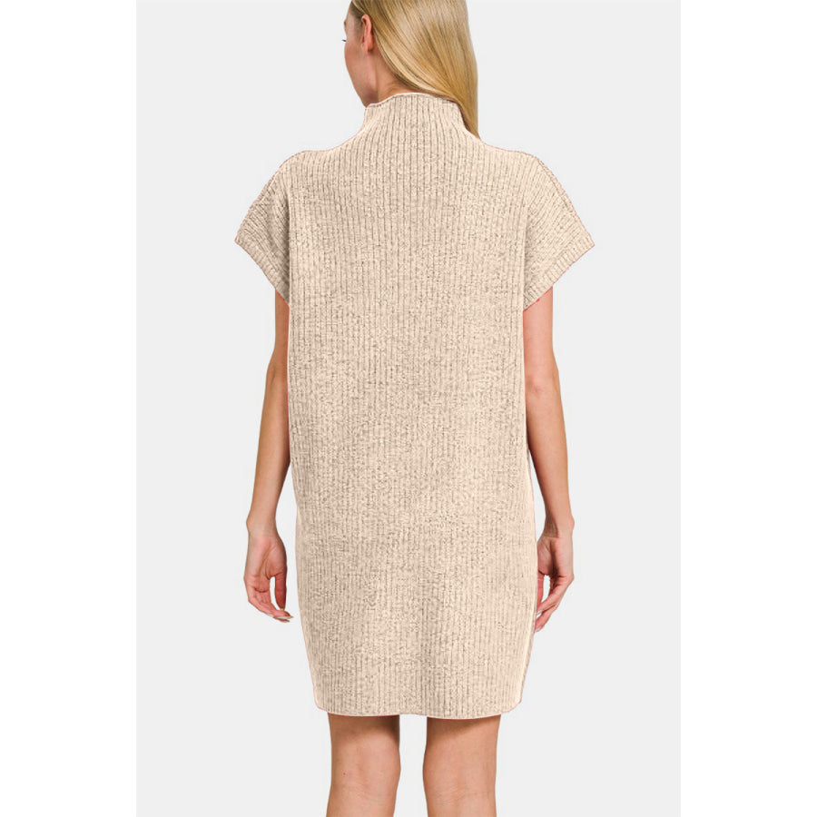 Zenana Short Sleeve Sweater Mini Dress Apparel and Accessories