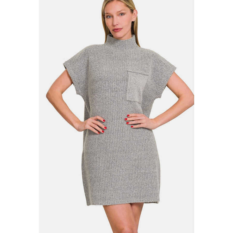 Zenana Short Sleeve Sweater Mini Dress Apparel and Accessories