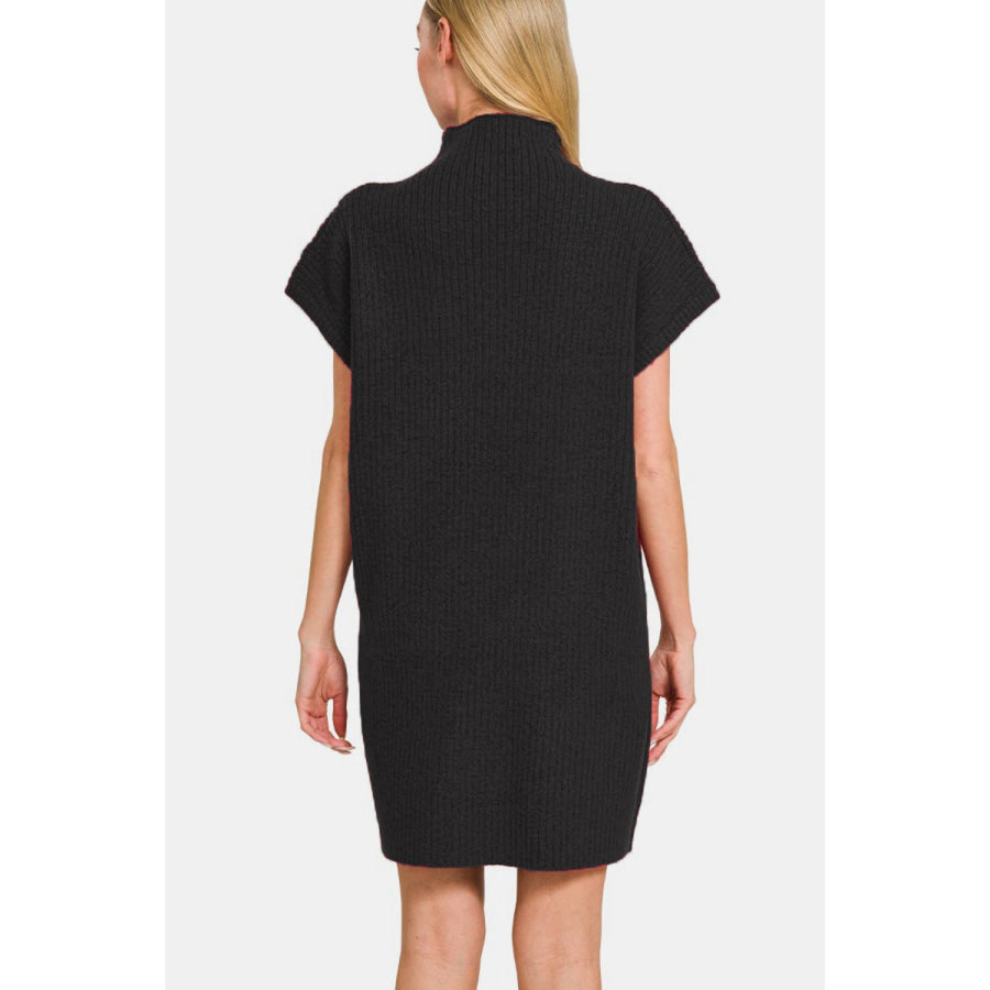 Zenana Short Sleeve Sweater Mini Dress Apparel and Accessories