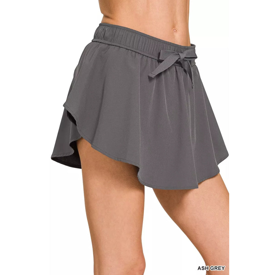 Zenana Soft Woven Active Skorts ASH GREY / S Apparel and Accessories