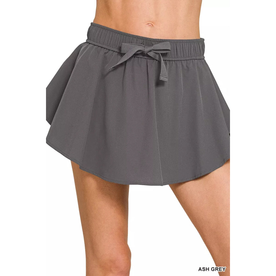 Zenana Soft Woven Active Skorts ASH GREY / S Apparel and Accessories