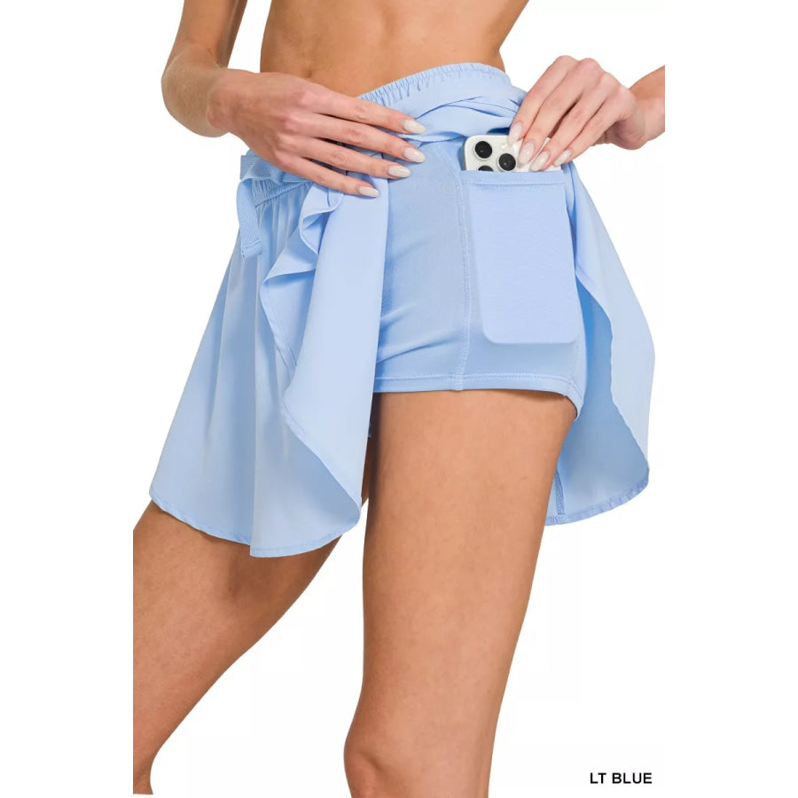 Zenana Soft Woven Active Skorts with Pockets Apparel and Accessories