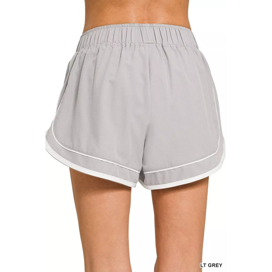 Zenana Soft Woven Lined Dolphin Shorts LT GREY / S Apparel and Accessories