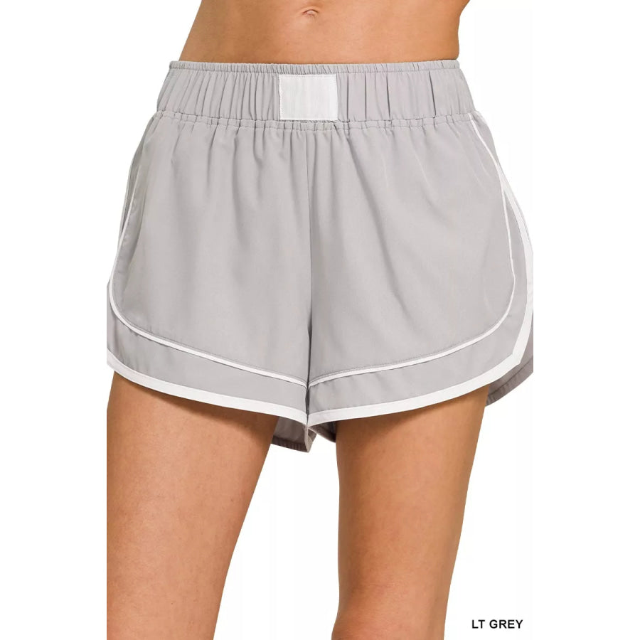 Zenana Soft Woven Lined Dolphin Shorts LT GREY / S Apparel and Accessories
